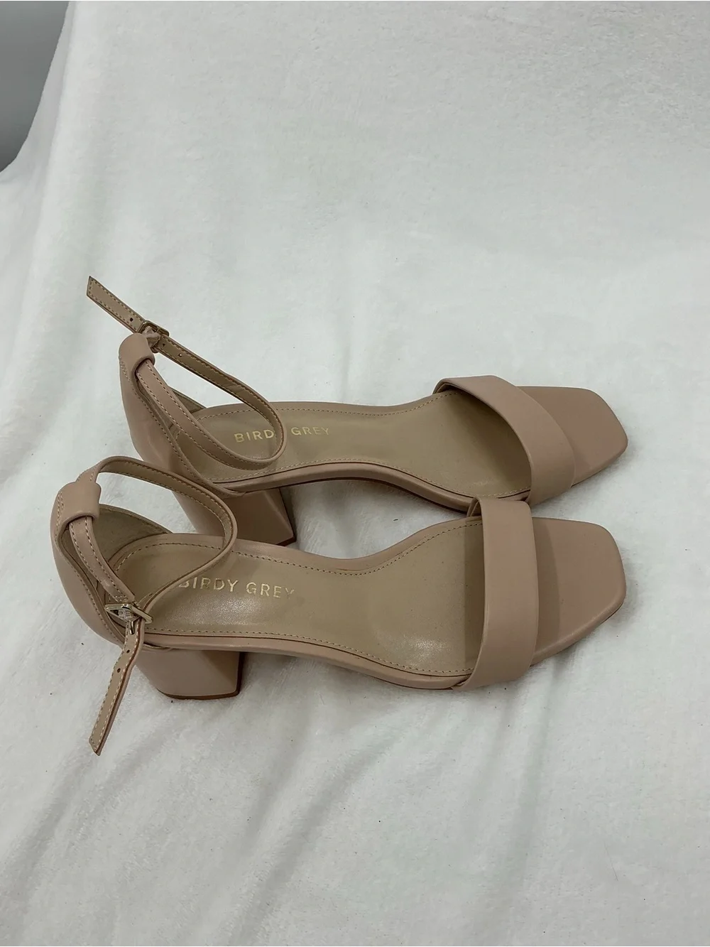 Birdy Grey Blush Ankle-Strap Block Heel B42